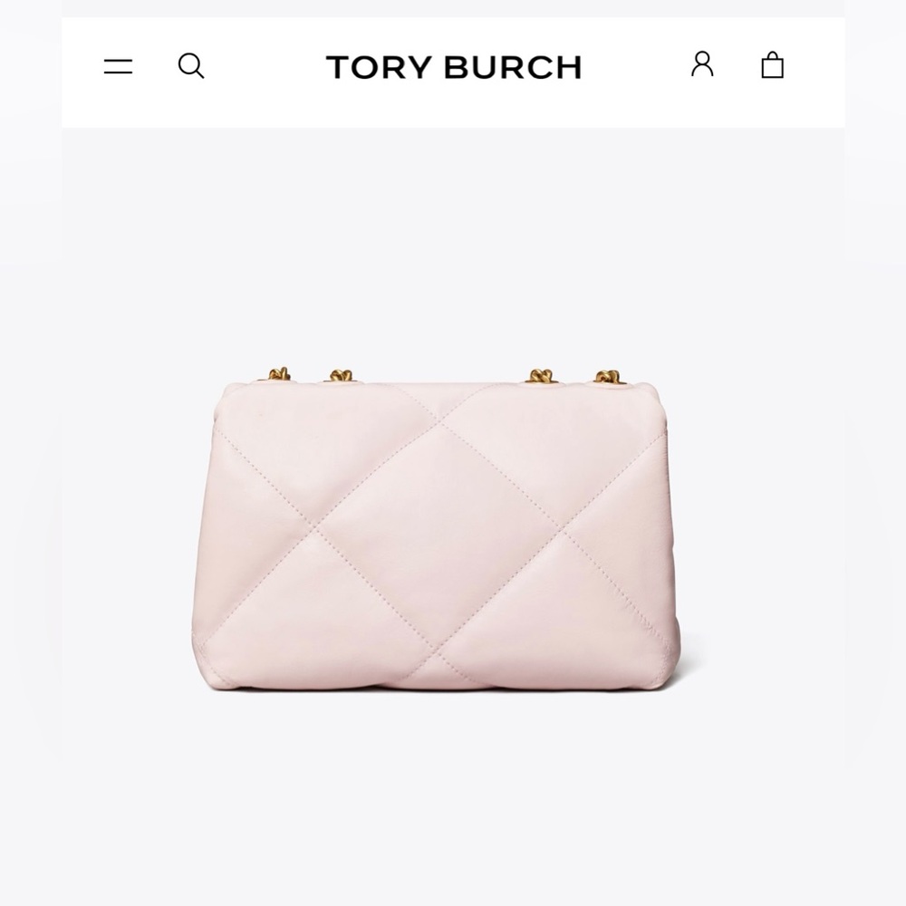 NWT- New Tory Burch Kira Diamond Quilt Small Convertible Shoulder Bag- Rose Salt - Picture 2 of 13